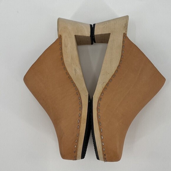 Terhi Polkki Women’s Size 39 Wooden Tan Clog Sandals Handmade Finland - Picture 5 of 8